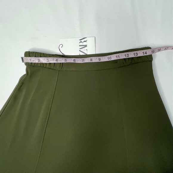 ZARA A-Line Midi Skirt – Olive Green (NWT) Size M - Picture 9 of 9